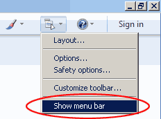 show menu bar